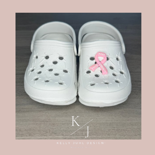 Croc Charm/ Jibbitz/ Clog: Breast Cancer Ribbon, Pink Ribbon
