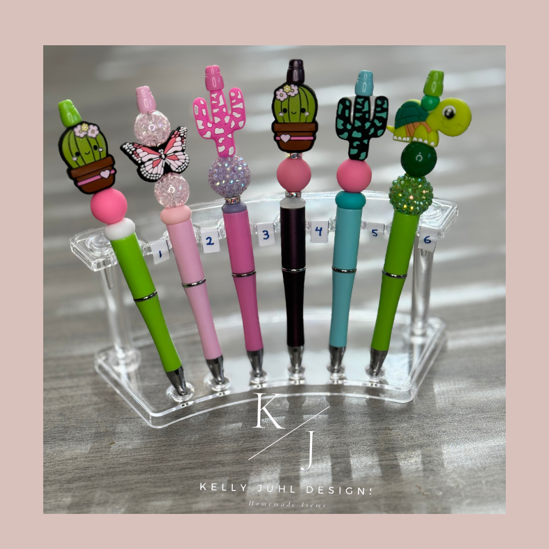Cactus/ turtle/ butterfly Beaded Pens