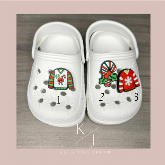 Holiday Croc Charm/ Jibbitz/ Clog: Holiday Sweater, Christmas Sweater, Ugly Sweater, Cany Cane